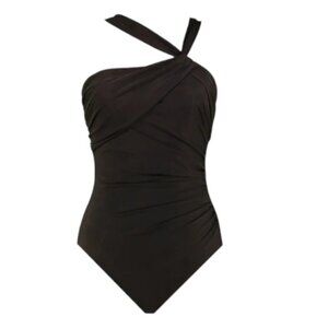 New! Miraclesuit Black Rock Solid Europa One Piece Swimsuit Size 10 25059